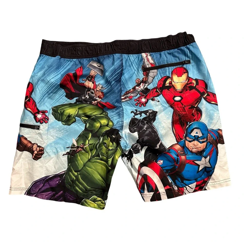 Marvel Avengers Superhero Swim Trunks Board Shorts Men's Sz 2XL Hulk Iron Man‎